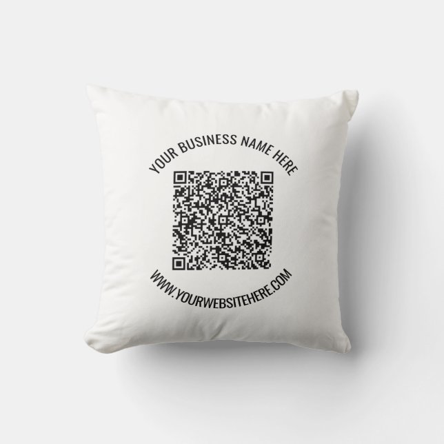 QR Code and Custom Text Professional Personalised Cushion (Front)