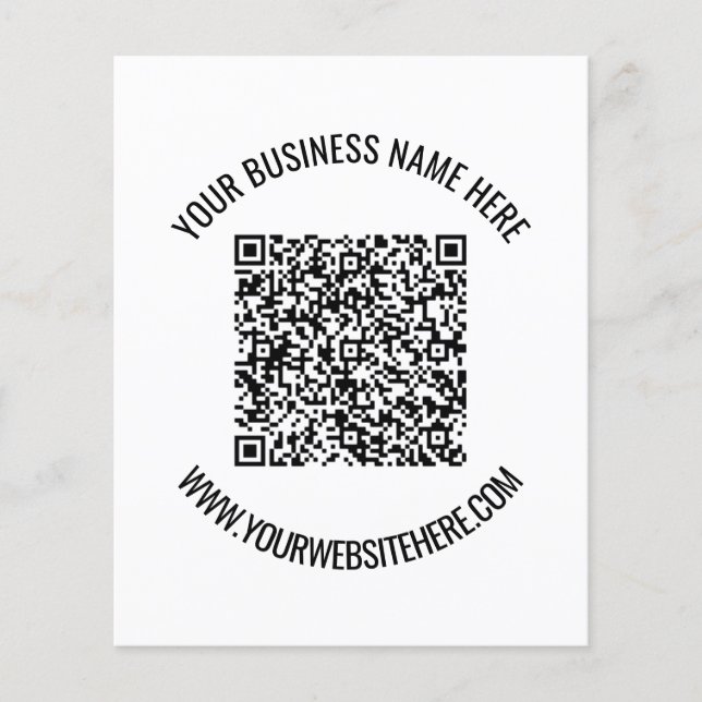 QR Code and Custom Text Professional Personalised Flyer (Front)