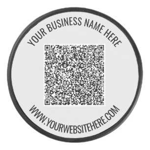 QR Code and Custom Text Professional Personalised Hockey Puck