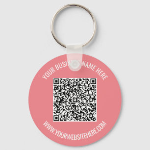 QR Code and Custom Text Professional Personalised Key Ring