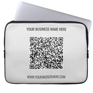 QR Code and Custom Text Professional Personalised  Laptop Sleeve