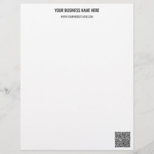 QR Code and Custom Text Professional Personalised Letterhead