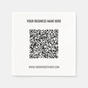 QR Code and Custom Text Professional Personalised Napkin