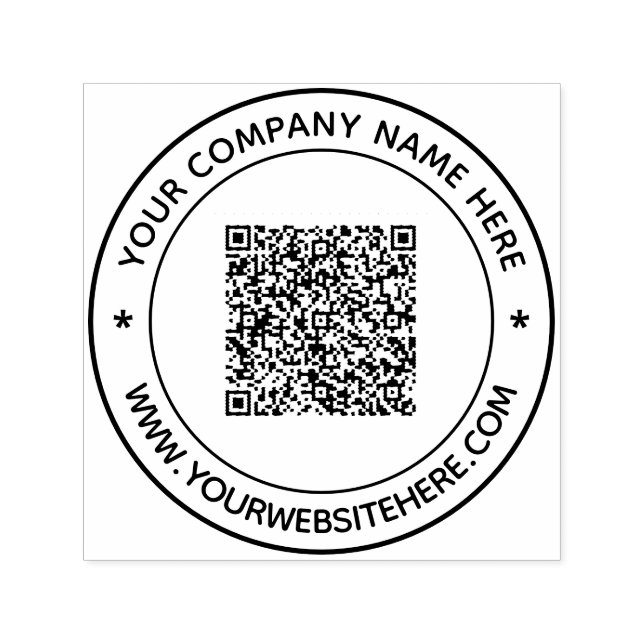QR Code and Custom Text Professional Personalised  Self-inking Stamp (Design)