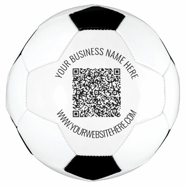 QR Code and Custom Text Professional Personalised Soccer Ball (Front)