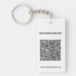 QR Code and Custom Text Professional Personalized  Key Ring