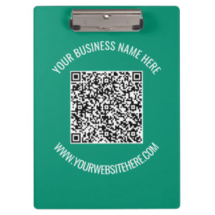 QR Code and Custom Text Promotional Modern Clipboard