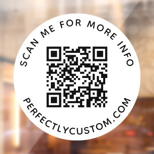 QR code and custom text round