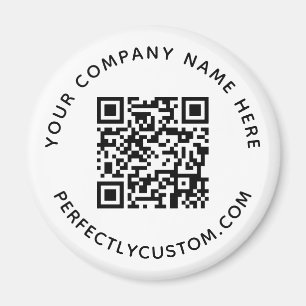 QR code and custom text round Magnet