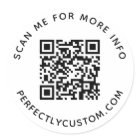 QR code and custom text round Sticker