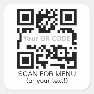 Qr Code and custom text sticker