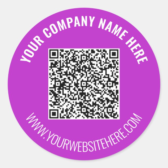 QR Code and Custom Text Sticker Choose Colours (Front)