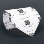 QR code and custom text Tie<br><div class="desc">Round stickers with your QR code and custom text. Change fonts and colours,  and move and resize elements with the design tool. NOTE! YOU NEED TO REPLACE THE QR CODE TEMPLATE WITH YOUR QR CODE!</div>