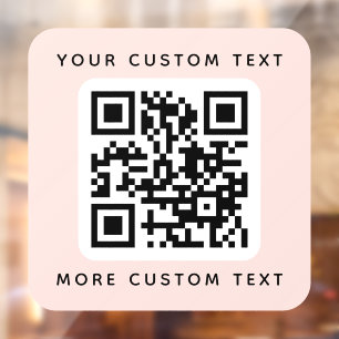 QR code and custom text top and bottom blush pink