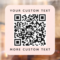 QR code and custom text top and bottom blush pink