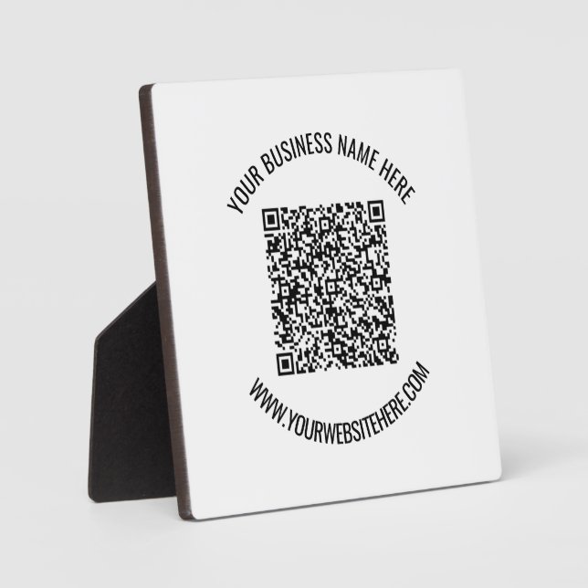 QR Code and Custom Text Your Business Plaque (Front)