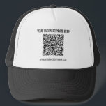 QR Code and Custom Text Your Business Trucker Hat<br><div class="desc">Custom Font and Colours - Design Your Own Personalised Trucker Hat with Your QR Code and Custom Text Professional Business Name Website Promotional Company Hats / Caps Gift - Add Your QR Code - Image or Logo / Name - Company / Website or E-mail or Phone - Contact Information /...</div>
