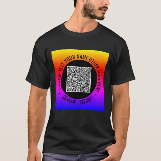 QR Code and Custom Text Your Personalised T-Shirt (Front)