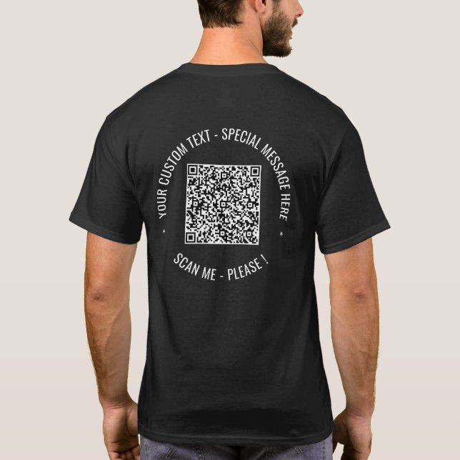 QR Code and Custom Text Your Promotional T-Shirt (Back)