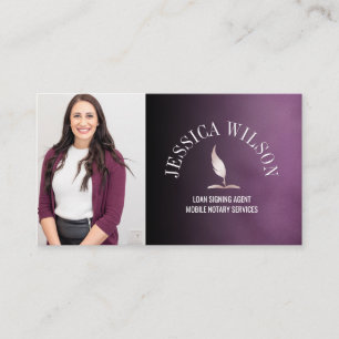 QR Code and Photo Mobile Notary Loan Signing Agent Business Card