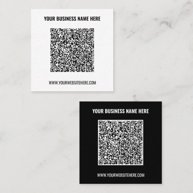 QR Code and Text Business Card Your Colours - Font (Front/Back)