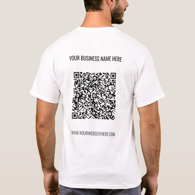 QR Code and Text Professional Personalised T-Shirt (Back)