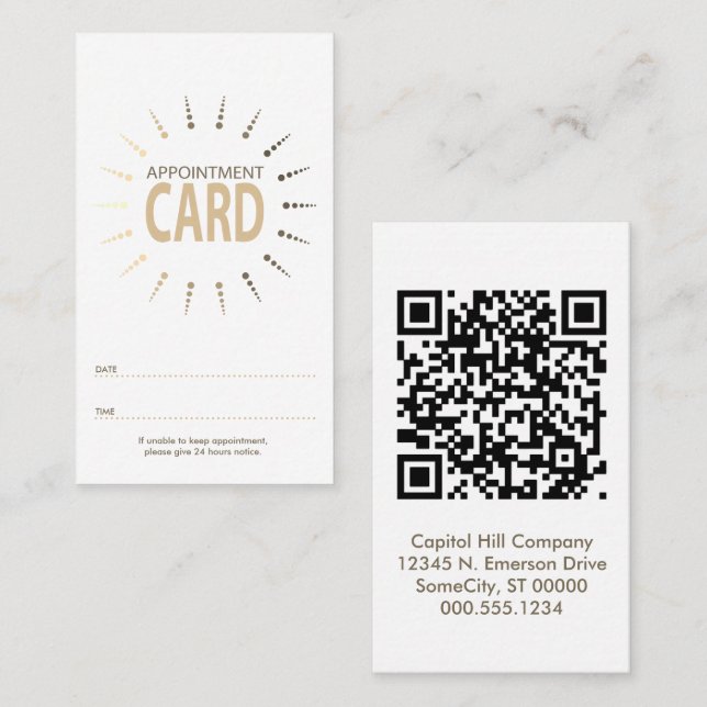 qr code appointment sunBurst (Front/Back)