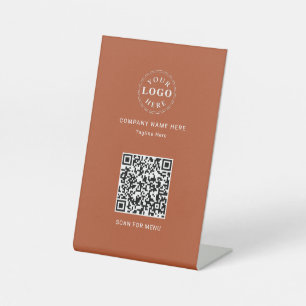 QR code attached Personalized Terracotta Pedestal Sign