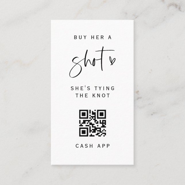 QR Code Bachelorette Party Drink Scan Card E100 (Front)