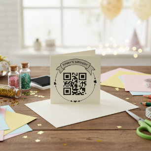 QR Code Birthday Info Self-Inking Rubber Stamp