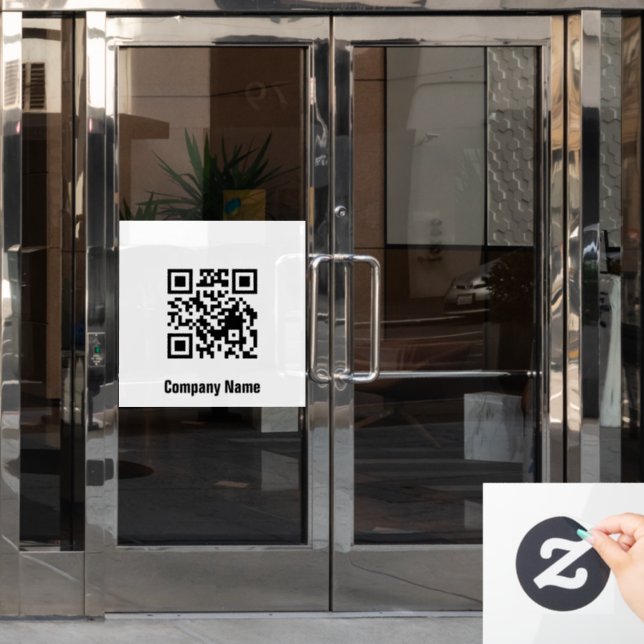 QR Code Black and White Business Template  (Office Door)