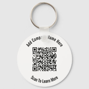 QR Code Black and White Business Template  Key Ring