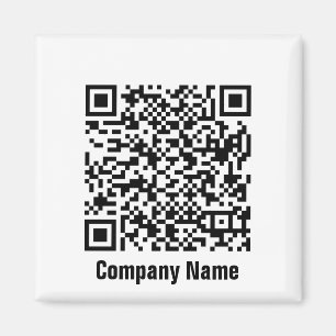 QR Code Black and White Business Template  Magnet