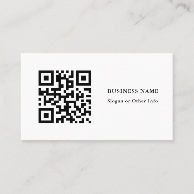 QR Code Black and White Simple Business Card (Front)