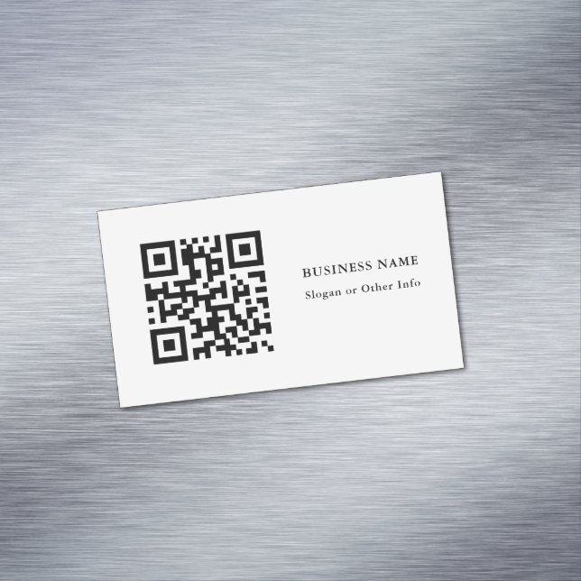 QR Code Black and White Simple Magnetic Business Card (In Situ)