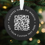 QR Code | Black Business Modern Christmas Ornament<br><div class="desc">A simple custom black QR code christmas ornament template in a modern minimalist style which can be easily updated with your QR code,  business name or website and custom text,  eg. scan me to...  #QRcode #christmas #ornament #business</div>