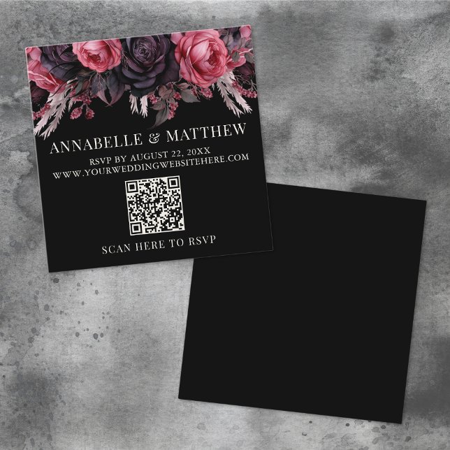 QR Code Black Gothic Wedding RSVP Enclosure Card (QR Code Black Gothic Wedding RSVP Enclosure Card)