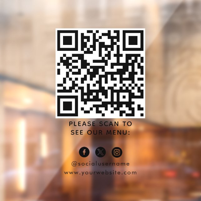 QR Code Black Menu Logo Contactless Modern Cafe  (Sheet 2)