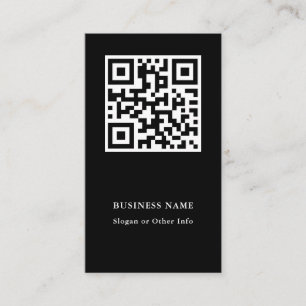 QR Code Black Modern Business Card