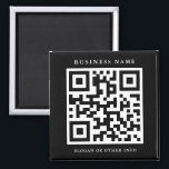 QR Code Black Simple Business  Magnet<br><div class="desc">Create your own custom business magnet with QR Code. Please click Customize Further link to change font,  size,  and color for more advanced customization of this design.</div>