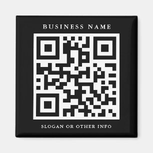 QR Code Black Simple Business  Magnet