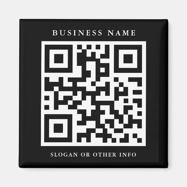 QR Code Black Simple Business  Magnet (Front)