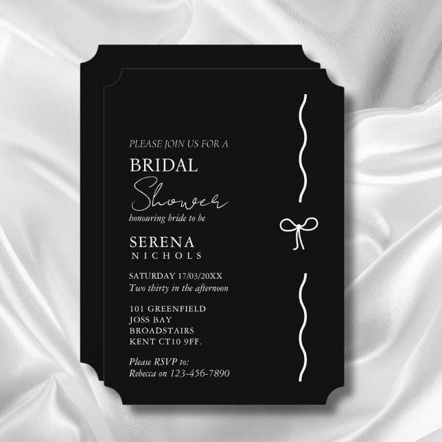 QR Code Black & White Bridal Shower Hen Do Invitation (Creator Uploaded)