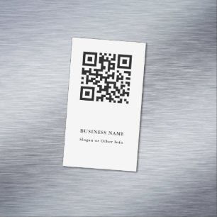 QR Code Black & White Simple Magnetic Business Card