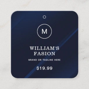 QR Code Blue Clothing Label Price Hang Tag