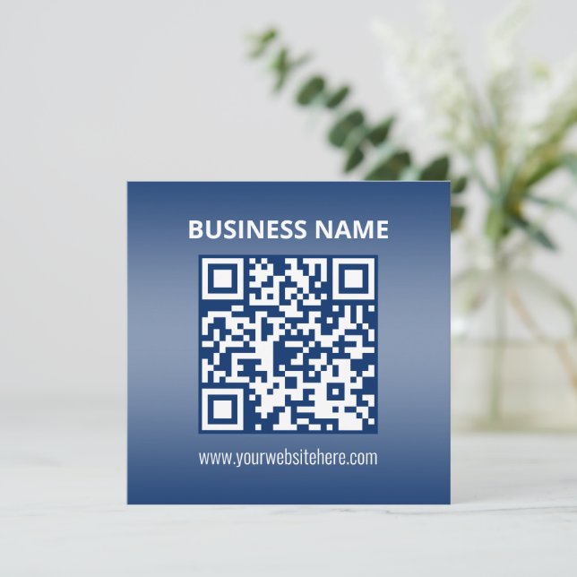 QR Code | Blue (or any colour) Gradient Card (Standing Front)