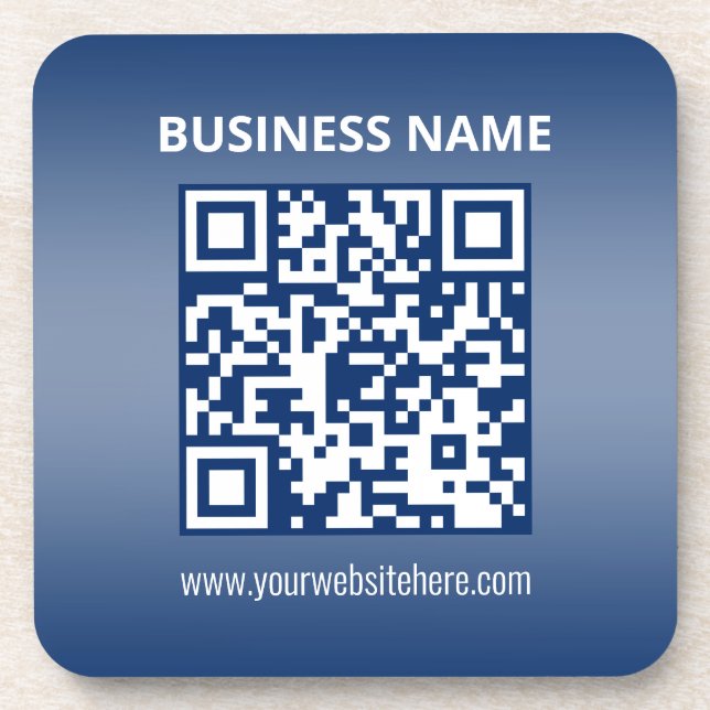 QR Code | Blue (or any colour) Gradient Coaster (Front)