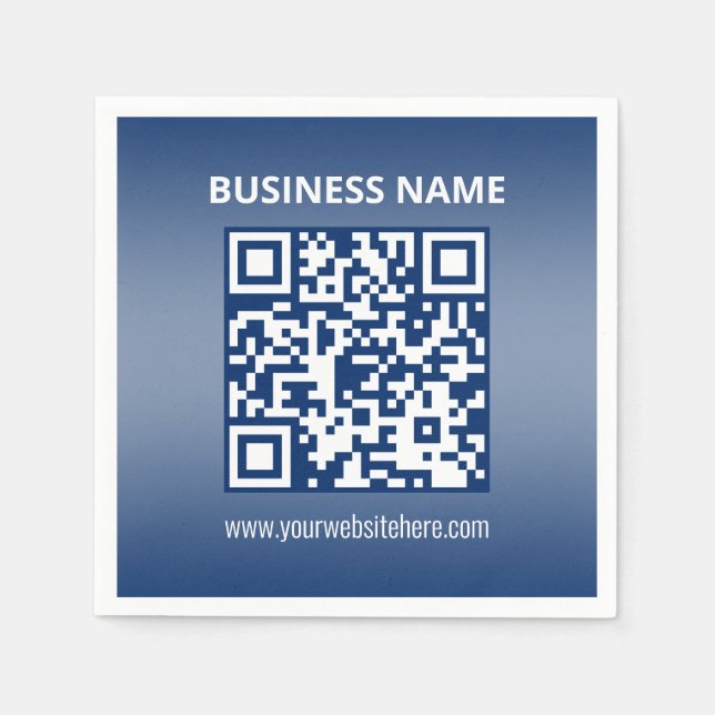 QR Code | Blue (or any colour) Gradient Napkin (Front)