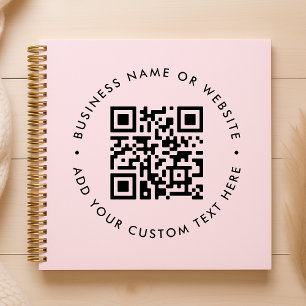 QR Code   Blush Pink Feminine Business Promotional Notebook
