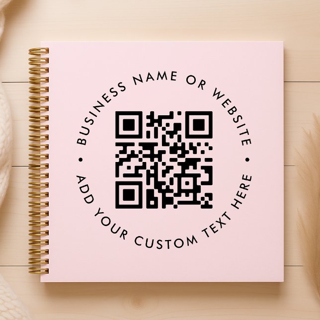 QR Code | Blush Pink Feminine Business Promotional Notebook (Creator Uploaded)